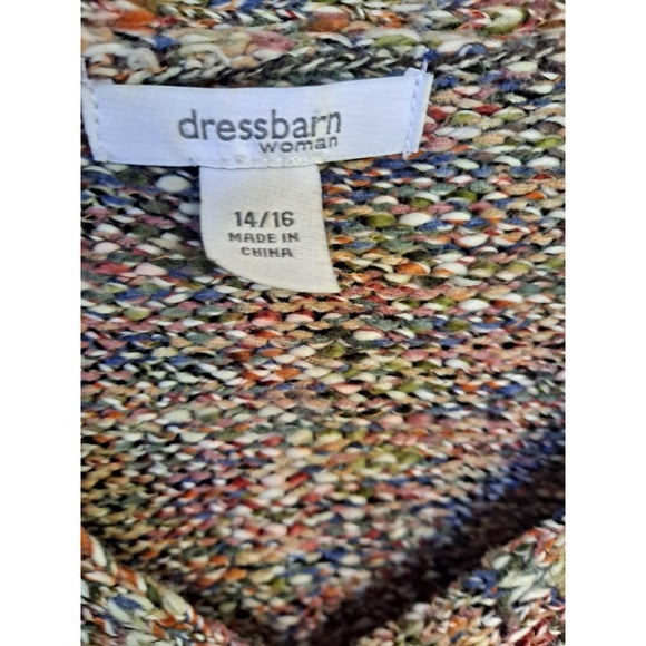 Dressbarn Multicolor V Neck Crew Sweater Size 14/16 - Picture 3 of 6